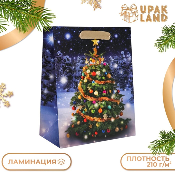 

Пакет подарочный, ламинированный, "Ёлочка",18 х 23 х 10 см. Новый год