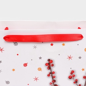 Пакет подарочный новогодний ламинированный «Свечи», 31×40×11.5 см