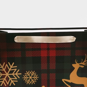 Пакет подарочный новогодний ламинированный «Клетка», 31×40×11.5 см