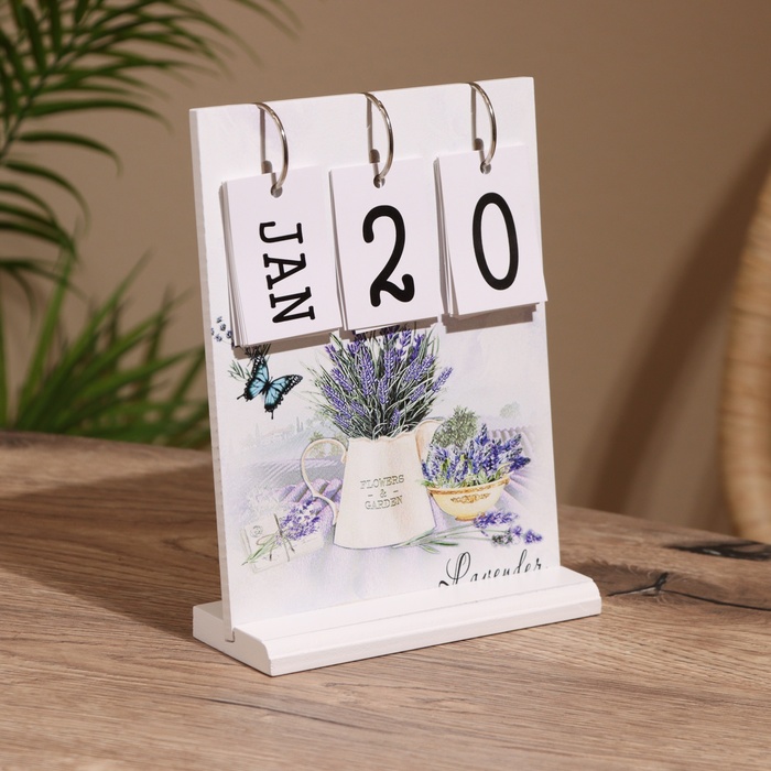 

Сувенир вечный календарь "Flowers and Garden", дерево, 6.5х15х20 см