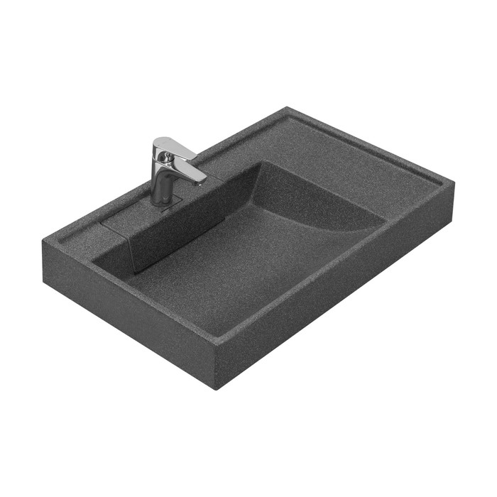 Раковина мраморная Aquaton Рейн, 80 см, цвет графит