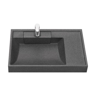 Раковина мраморная Aquaton Рейн, 80 см, цвет графит