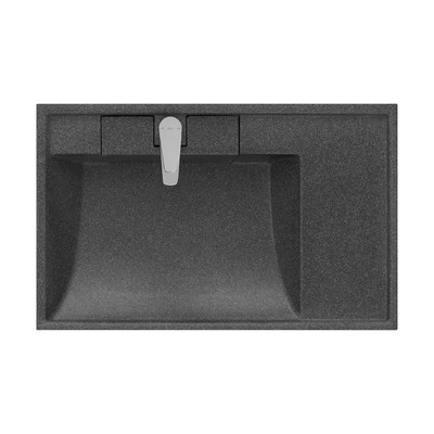 Раковина мраморная Aquaton Рейн, 80 см, цвет графит