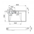 Раковина мраморная Aquaton Рейн, 80 см, цвет графит - фото 14492441
