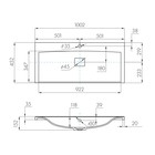 Раковина мраморная Aquaton Айрис M, 100 см, цвет белый - фото 14492463