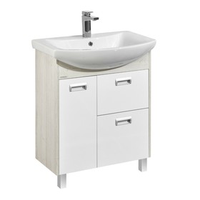 Тумба Aquaton Бекка PRO под раковину Смайл 70, цвет белый, дуб сомерсет