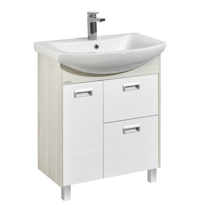 Тумба Aquaton Бекка PRO под раковину Смайл 70, цвет белый, дуб сомерсет
