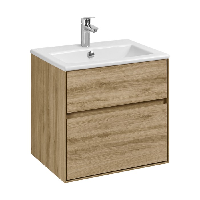 Тумба Aquaton Либерти под раковину Элина 60, 2 ящика, цвет дуб эльвезия