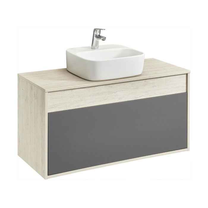 Тумба под раковину Aquaton Лофт Урбан, 100 см, цвет серый графит, дуб орегон