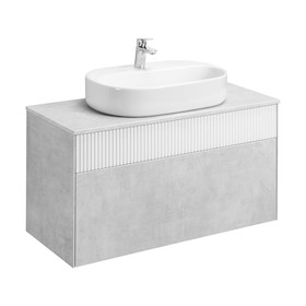 Тумба под раковину Aquaton Марбл, 100 см, цвет слэйт, белый матовый