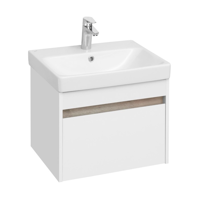 Тумба Aquaton Марти под раковину Адриана 55, цвет белый, дуб эндгрейн