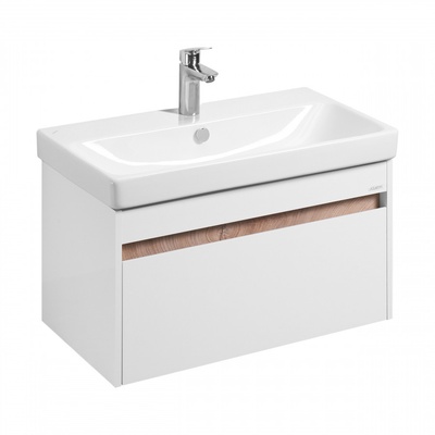 Тумба подвесная Aquaton «Марти», под раковину ««Адриана 80», 768×400×427 мм, цвет белый, дуб эндгрейн