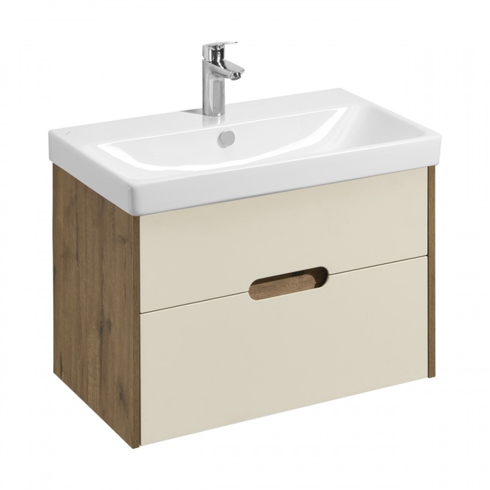 Тумба подвесная Aquaton «Оливия», под раковину ««Адриана 80», 768×427×503 мм, цвет бежевый/дуб велл - Фото 1