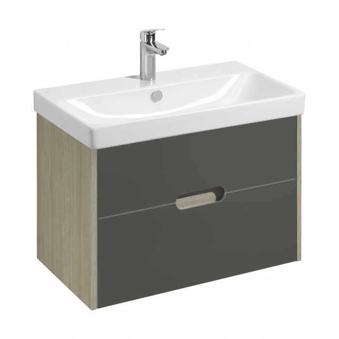 Тумба подвесная Aquaton «Оливия», под раковину ««Адриана 80», 768×427×503 мм, цвет грей/дуб ойстер - Фото 1