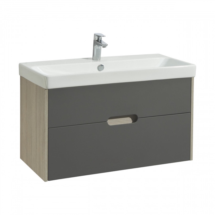 Тумба подвесная Aquaton «Оливия», под раковину ««Адриана 90», 882×427×497 мм, цвет грей/дуб ойстер - Фото 1