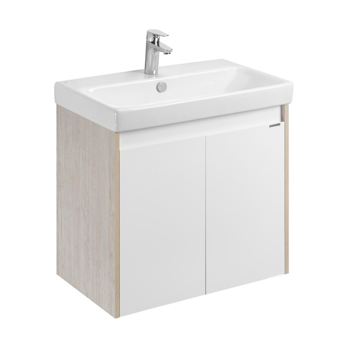 Тумба Aquaton Сканди Doors под раковину Адриана 70, цвет белый глянец, дуб верона