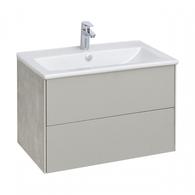 Тумба подвесная Aquaton «Сохо», под раковину «Элина 75», 734×455×482 мм, цвет слэйт/галька серая