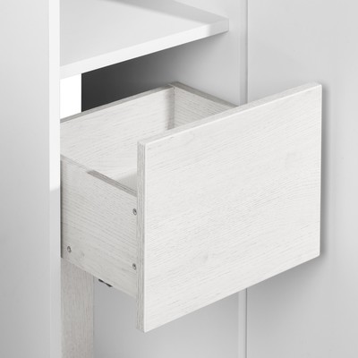 Шкаф колонна Aquaton «Сакура», правая, 330×330×1755 мм, цвет ольха наварра/белый глянец