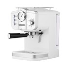 Кофемашина MAUNFELD MF-735WH PRO, рожковая, эспрессо/капучино, 1100 Вт, 1.25 л, белая - Фото 1