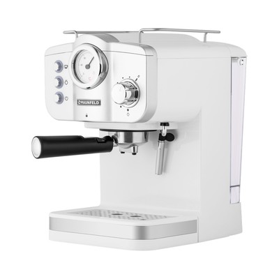 Кофемашина MAUNFELD MF-735WH PRO, рожковая, эспрессо/капучино, 1100 Вт, 1.25 л, белая