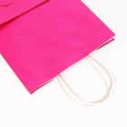 Пакет подарочный бумажный с глиттером розовый, 21×11×27 см - Фото 4