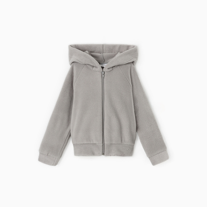 Толстовка флисовая детская MINAKU: Fleece Soft, серая, рост 110 см - Фото 1