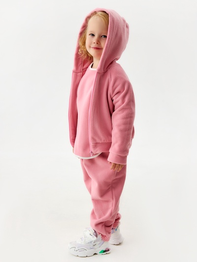 Толстовка для девочки флисовая MINAKU: Fleece Soft, розовая, рост 98-104 см