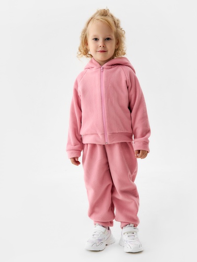 Толстовка флисовая детская MINAKU: Fleece Soft, розовая, рост 110 см