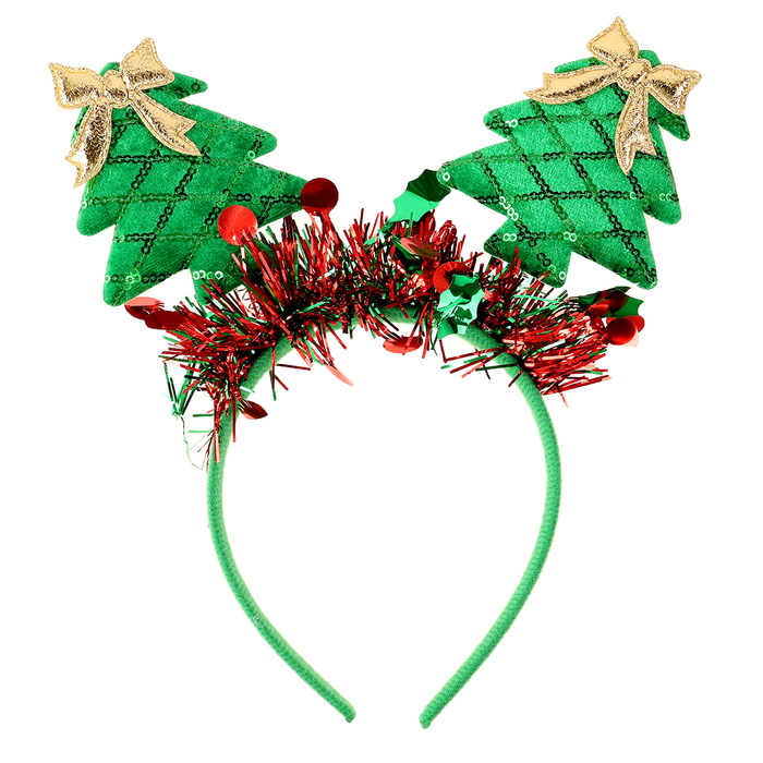 Ободок новогодний карнавальный «Ёлки», цвет МИКС - Фото 1