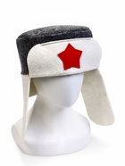 Шапка для бани и сауны, комбинированная «Ушанка», шерсть, полиэстер «Добропаровъ» - фото 119312983