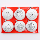 Ёлочные шары под раскраску на новый год «Чудесный подарок»», d=7 см, набор для творчества - Фото 3