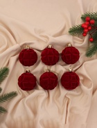 Ёлочные игрушки «Бьорн», шары новогодние, набор 6 шт., d=6 см, красный - Фото 3