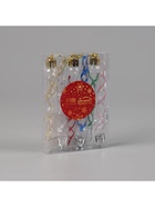 Ёлочные игрушки набор 6 шт. «Сосулька Космин» 11.5×1 см, прозрачный МИКС - Фото 3