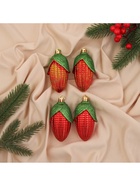 Ёлочные игрушки 4 шт. «Кукуруза колор» 10×4 см, красный - Фото 2