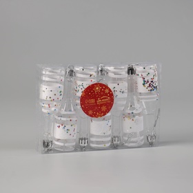 Ёлочные игрушки 6 шт. «Бутылочка» 11×3 см, прозрачно-белый
