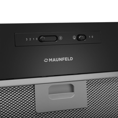 Вытяжка MAUNFELD Crosby Light 5028, встраиваемая, 115 Вт, 850 м3/ч, 3 скорости, 49.8 см, чёрная