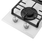 Варочная поверхность MAUNFELD EGHG.32.73CW/G, газовая, 2 конфорки, белая - фото 51900180