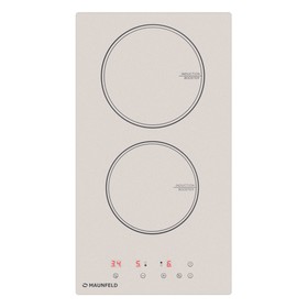 Варочная поверхность MAUNFELD CVI292BG, индукционная, 2 конфорки, сенсор, бежевая 10745514