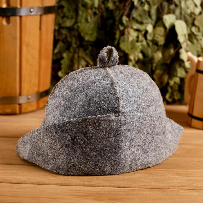 Шапка для бани Добропаровъ «Банщик», серая - Фото 1