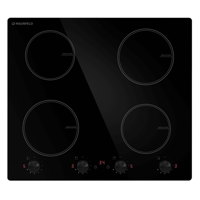 Варочная поверхность MAUNFELD CVI594MBK2, индукционная, 4 конфорки, чёрная