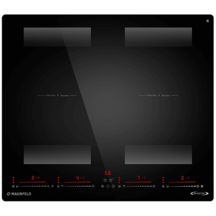 Варочная поверхность MAUNFELD CVI594SF2BKD Inverter, индукционная, 4 конфорки, чёрная - Фото 1