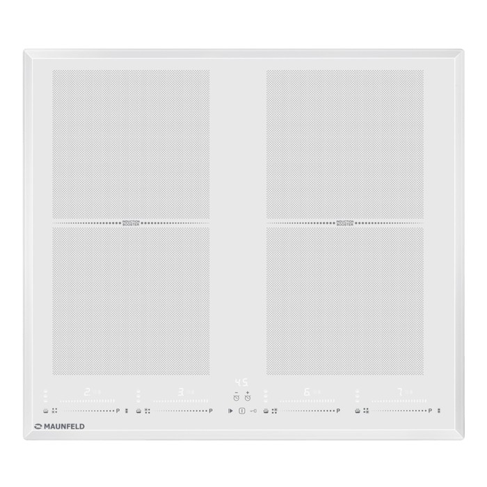 Варочная поверхность MAUNFELD CVI594SF2WH LUX , индукционная, 4 конфорки, сенсор, белая - Фото 1