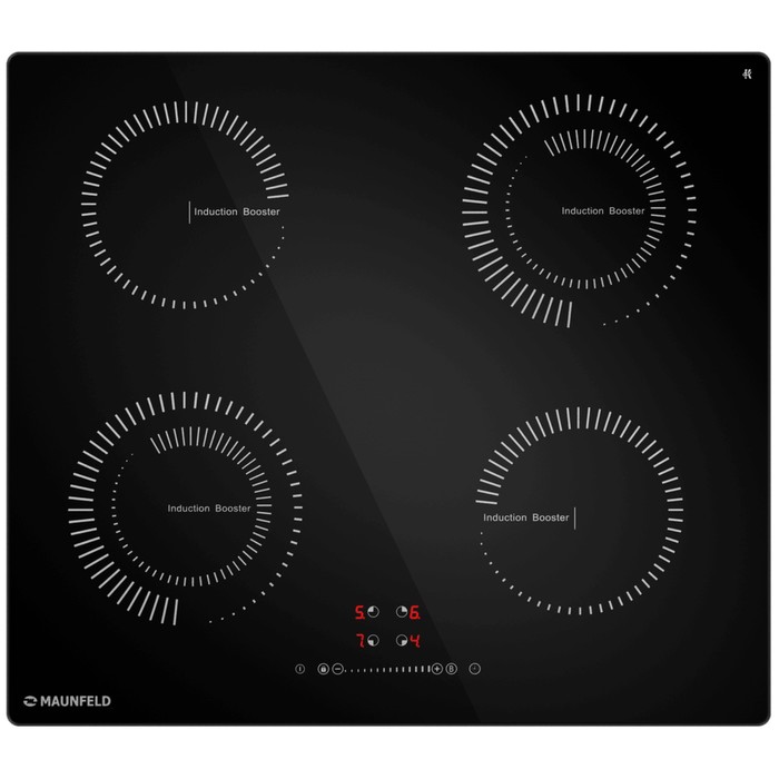 Варочная поверхность MAUNFELD CVI594STBKC, индукционная, 4 конфорки, сенсор, чёрная