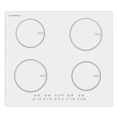 Варочная поверхность MAUNFELD CVI594WH, индукционная, 4 конфорки, сенсор, белая