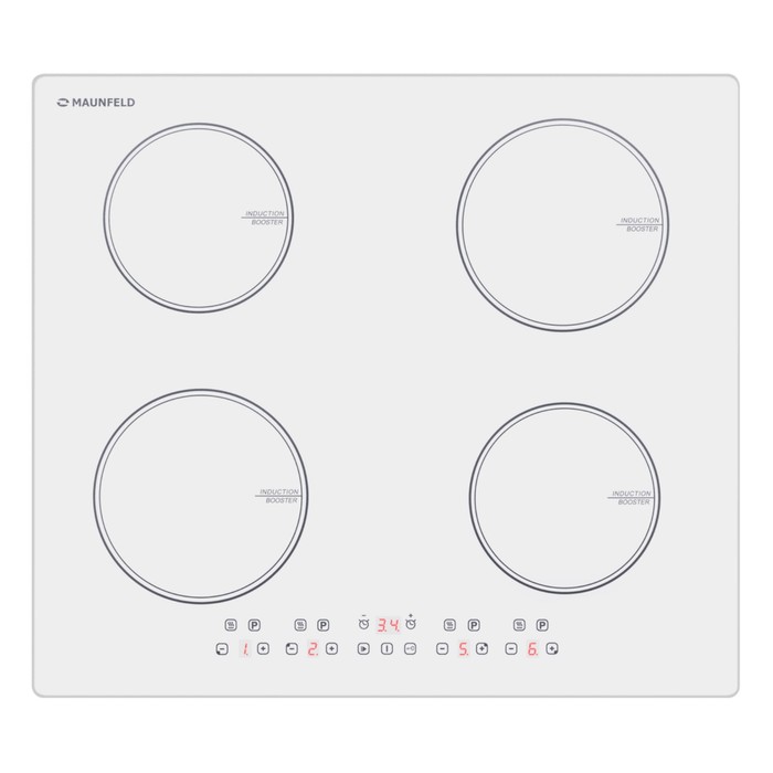 Варочная поверхность MAUNFELD CVI594WH, индукционная, 4 конфорки, сенсор, белая - Фото 1