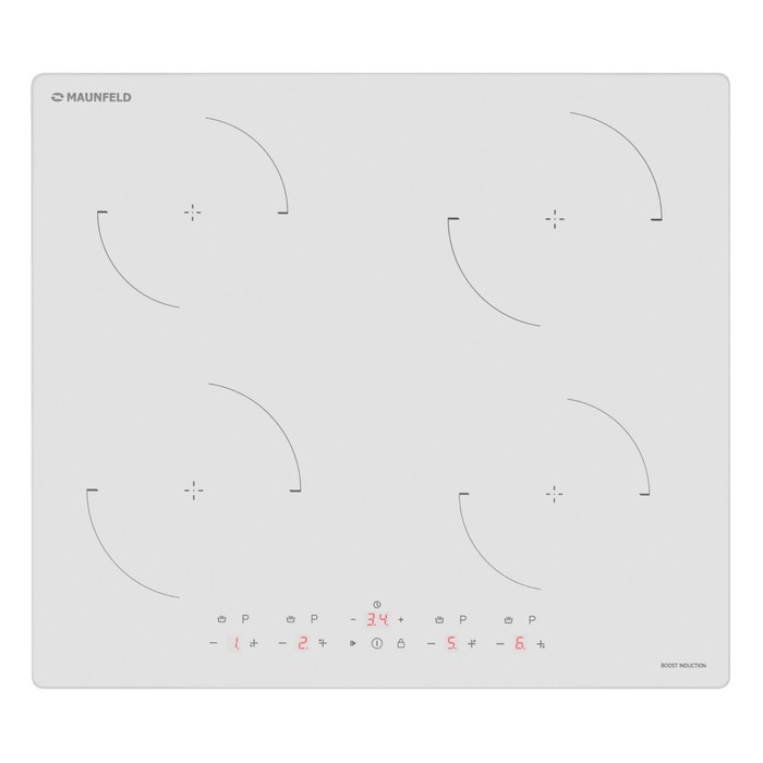 Варочная поверхность MAUNFELD CVI604EXWH, индукционная, 4 конфорки, сенсор, белая - Фото 1