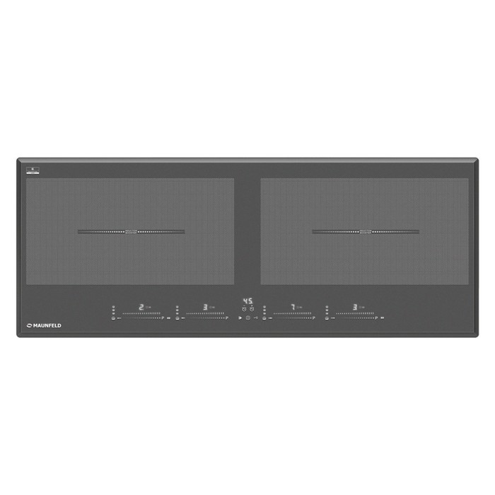 Варочная поверхность MAUNFELD CVI904SFLDGR, индукционная, 2 конфорки, сенсор, серая - Фото 1