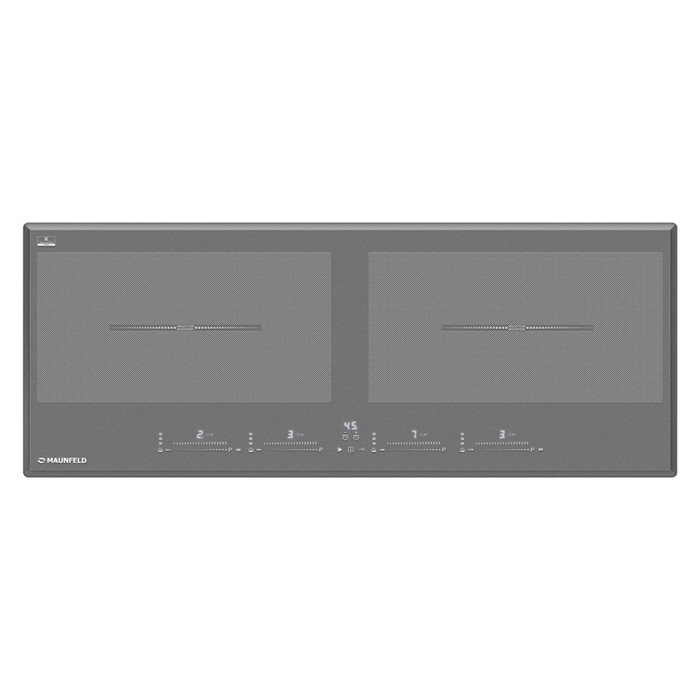 Варочная поверхность MAUNFELD CVI904SFLLGR, индукционная, 2 конфорки, сенсор, серая - Фото 1