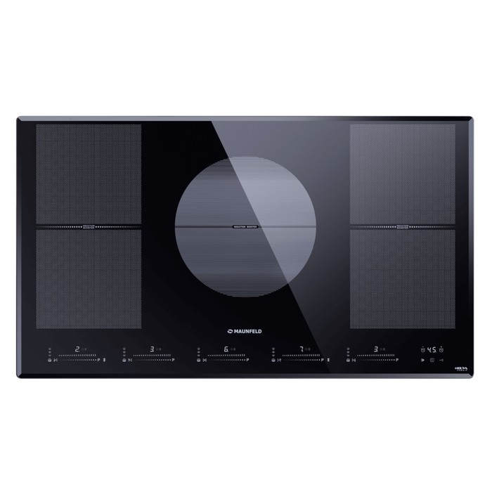 Варочная поверхность MAUNFELD CVI905SFBK LUX, индукционная, 5 конфорок, сенсор, чёрная