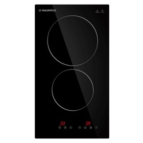 Варочная поверхность MAUNFELD CVCE292BK, электрическая, 2 конфорки, сенсор, чёрная